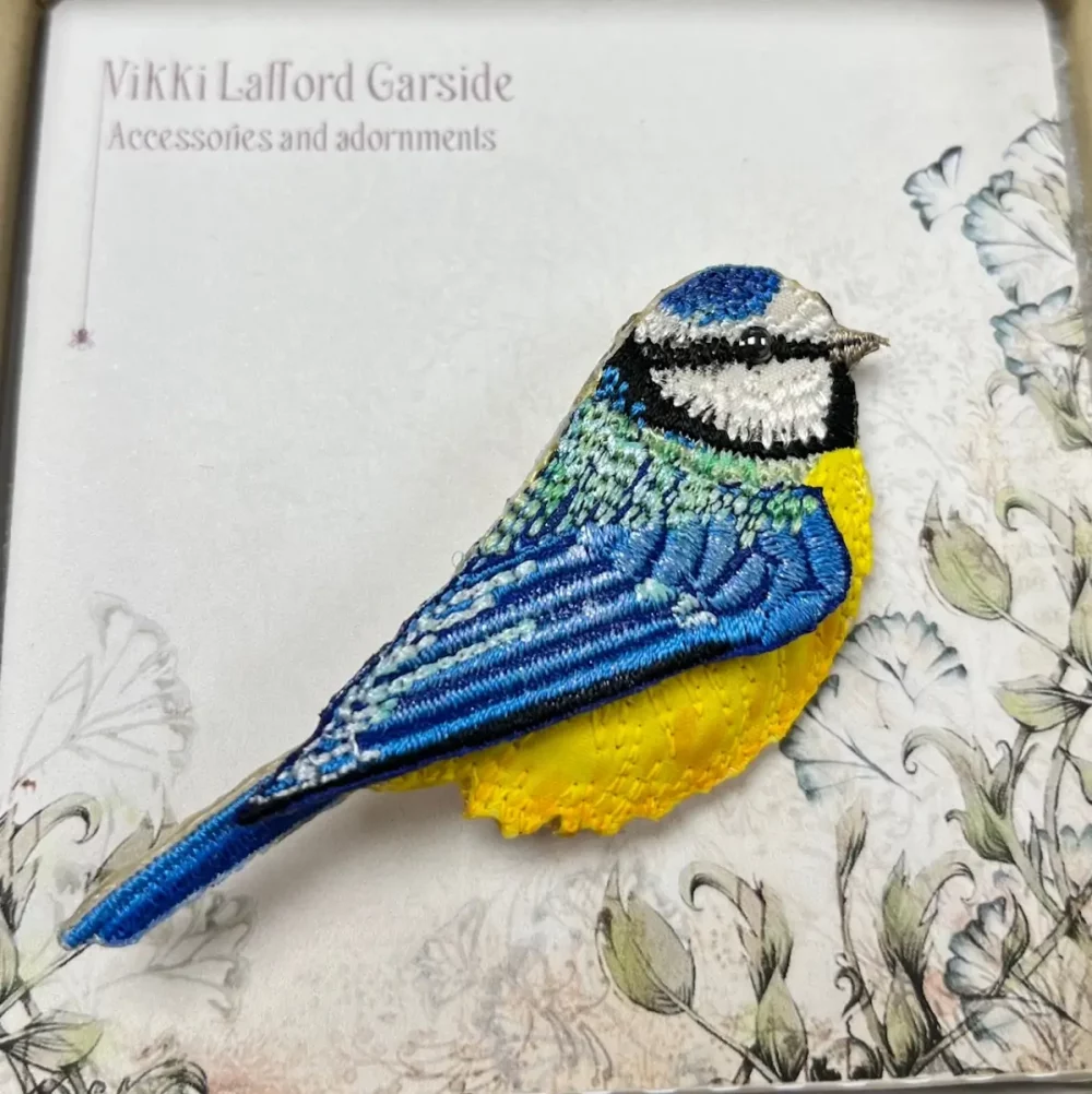 Blue tit brooch