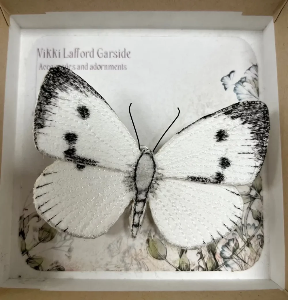 Cabbage White butterfly brooch