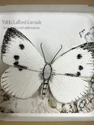 Cabbage White butterfly brooch