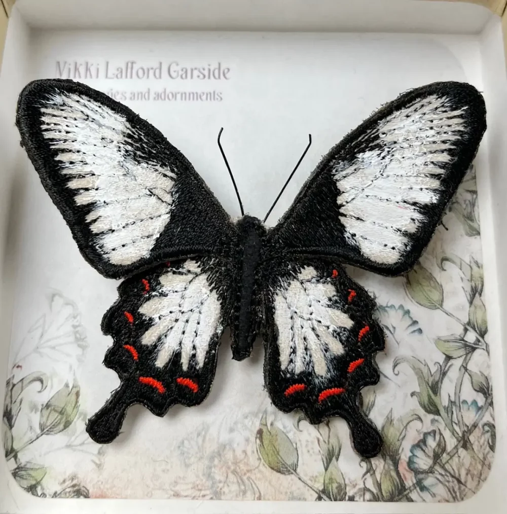 Ceylon Rose butterfly brooch