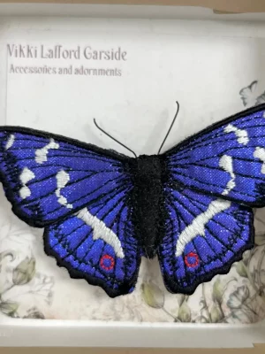 Purple Emperor butterfly brooch