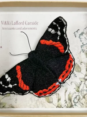 Red Admiral butterfly brooch