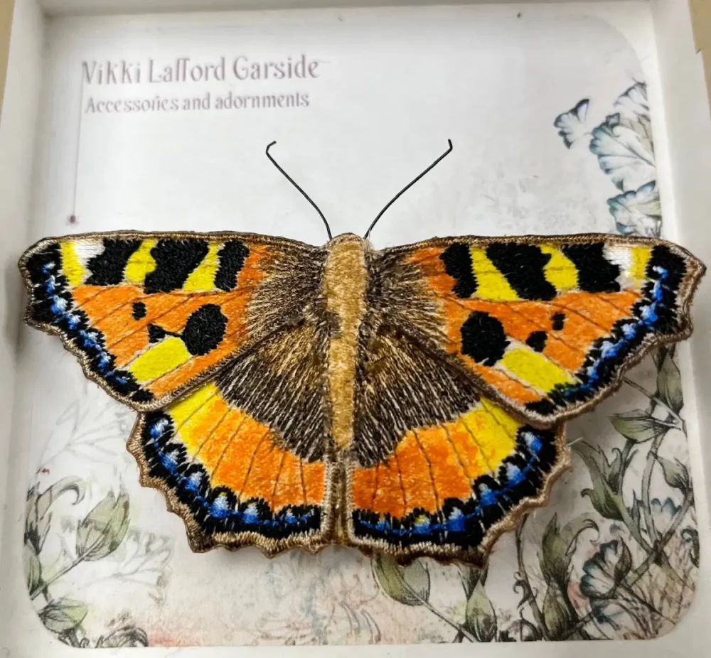 Tortoiseshell butterfly brooch