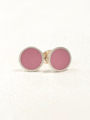 13815 medium colour dot pink silver stud earrings Clare Lloyd.jpg