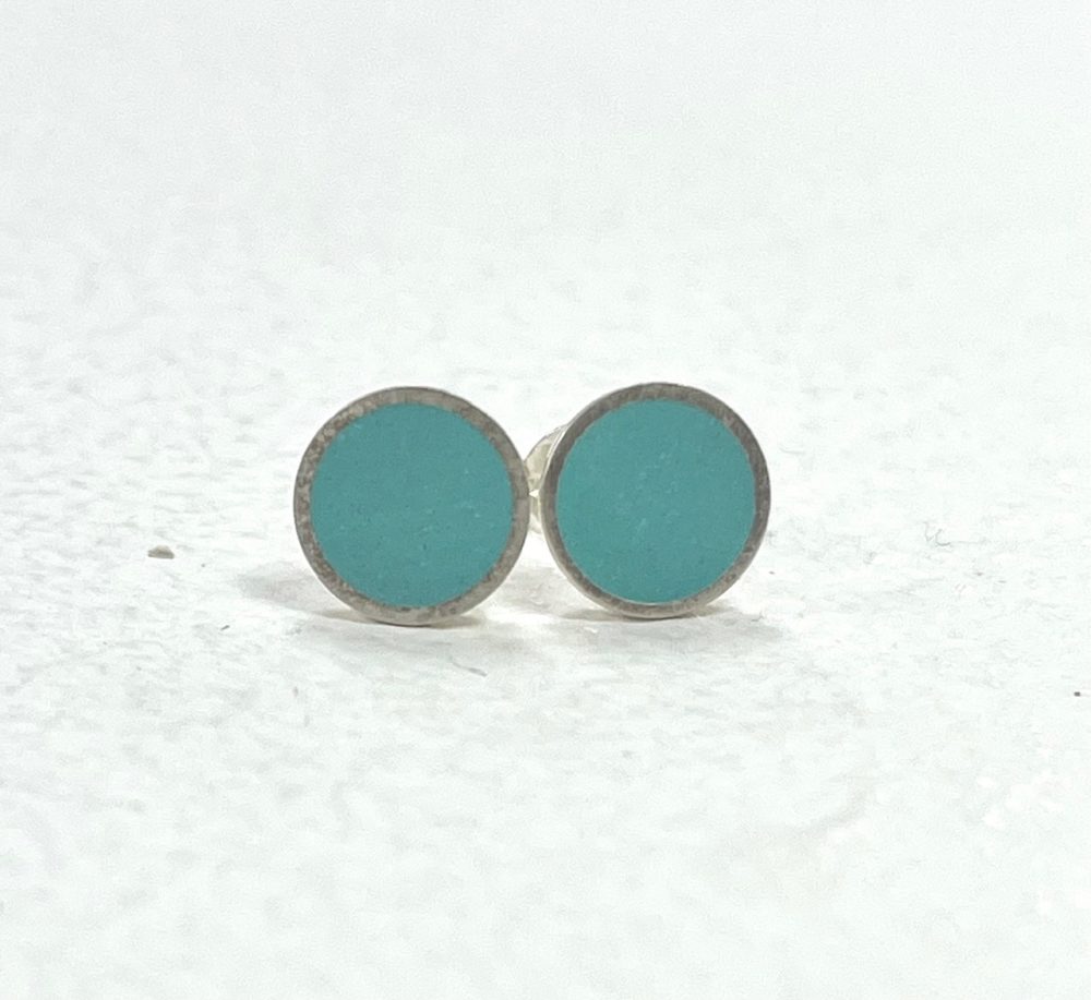 14046 medium colour dot turquoise silver stud earrings Clare Lloyd.jpg