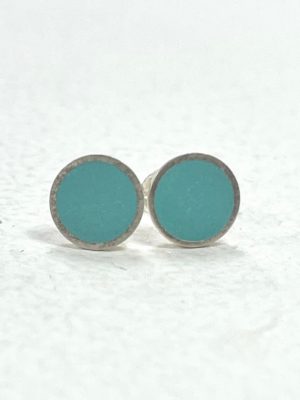 14046 medium colour dot turquoise silver stud earrings Clare Lloyd.jpg