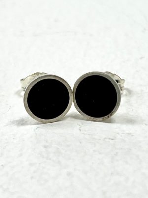 14048 medium colour dot black silver stud earrings Clare Lloyd.jpg