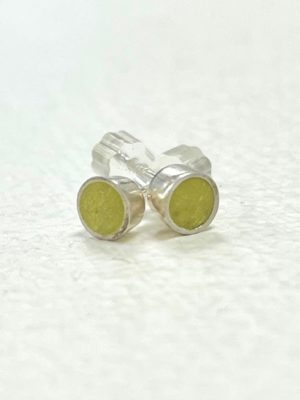 14050 small colour dot yellow silver stud earrings Clare Lloyd.jpg