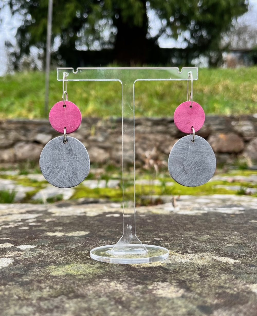 2690 double circle earrings black pink Clare Lloyd.jpg