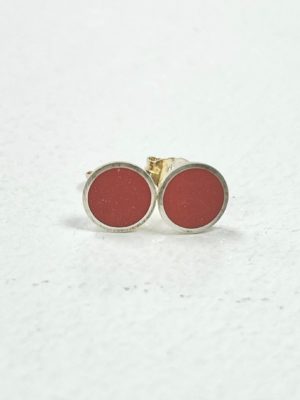 2702 medium colour dot studs orange silver Clare Lloyd.jpg