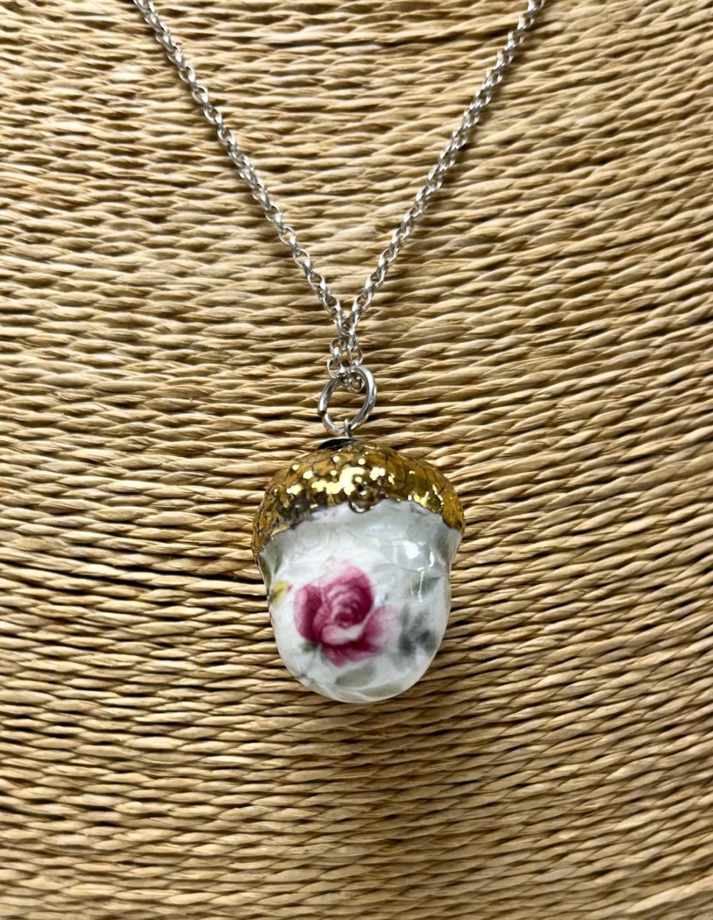 3609 ceramic acorn pink rose pendant Remon Jephcott jpg.jpg